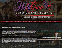 Tablet Screenshot of holycowperformancehorses.com